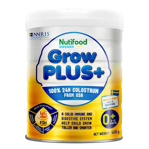 Sữa bột Nutifood GrowPlus+ Vàng (Sữa non) 400g (0-12M)
