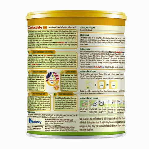 Sữa bột ColosBaby Gold 2+ (sữa non) hương vani 800g (từ 2 tuổi)