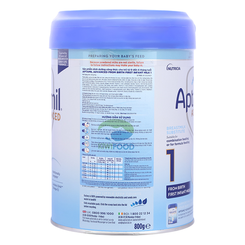 Sữa bột Aptamil Anh Advanced số 1 800g (0 - 6 tháng)