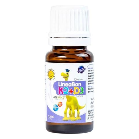 LineaBon K2+D3 hỗ trợ hấp thu canxi, 10 ml dạng nhỏ giọt (từ 0 tháng)