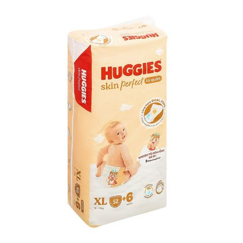 Tã quần Huggies Skin Perfect size XL 52 + 6 miếng (12 - 17 kg)