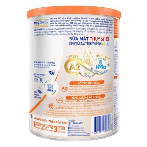 Sữa bột NAN InfiniPro A2 số 3 (đạm quý A2) 800g (2 - 6 tuổi)