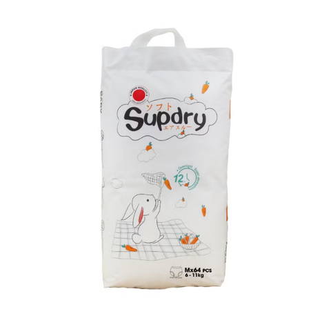 Tã quần Supdry trắng size M64 miếng (cho bé 6 -11kg)