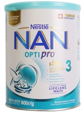 Sữa bột NAN Optipro HMO số 3 800g (1 - 2 tuổi)