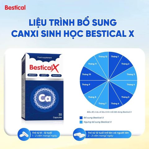 Canxi sinh học dạng viên Bestical X dành cho bé từ 8 tuổi