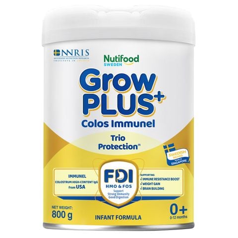 Sữa bột Nutifood GrowPlus+ Colos Immunel 0+ 800g hương vani 800g (0-12 tháng)