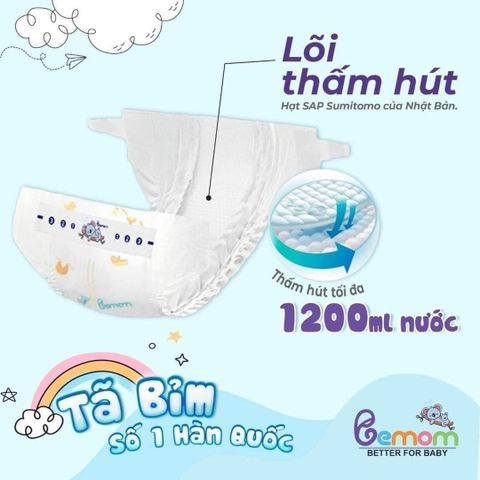 Tã dán Bemom Summer size M 50 miếng (cho bé 6-11kg)