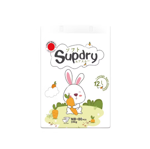 Tã dán Supdry trắng size NB80 miếng (cho bé dưới 5kg)