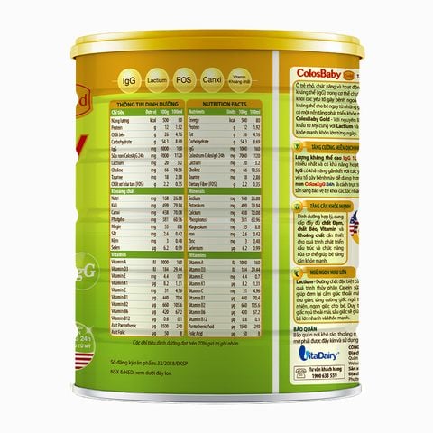 Sữa bột ColosBaby Gold 0+ (sữa non) hương vani 800g (0 - 12 tháng)