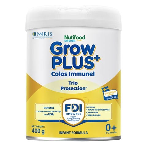 Sữa bột Nutifood GrowPlus+ Colos Immunel 0+ 400g (0-12 tháng)
