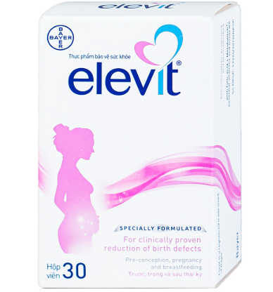 Viên uống Elevit Bayer hỗ trợ tăng cường sức khỏe, nâng cao sức đề kháng cho thai kỳ (3 vỉ x 10 viên)