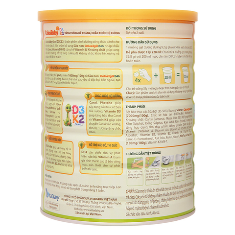Sữa bột ColosBaby Gold D3K2 2+ (sữa non) 800g (từ 2 tuổi)