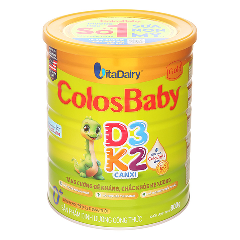 Sữa bột ColosBaby Gold D3K2 0+ (sữa non) 800g (0 - 12 tháng)