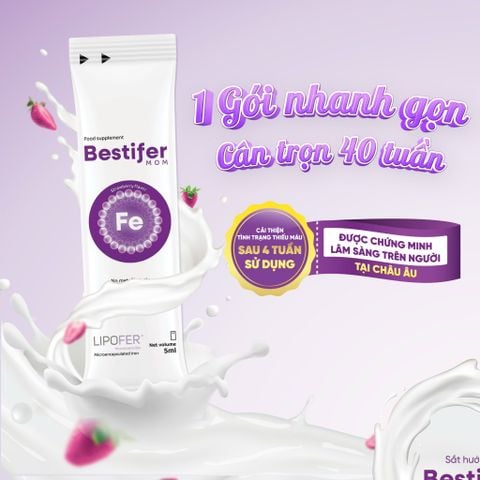 Bestifer Mom- Hỗ trợ bổ sung sắt, hỗ trợ giảm thiếu máu do thiếu sắt