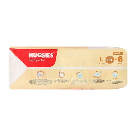 Tã quần Huggies Skin Perfect size L 60 + 6 miếng (9 - 14 kg)
