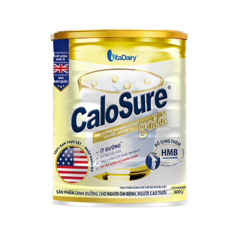 Sữa bột CaloSure gold Vitadairy ít đường, tăng cường sức khỏe tim mạch, hồi phục sức khỏe (900g)