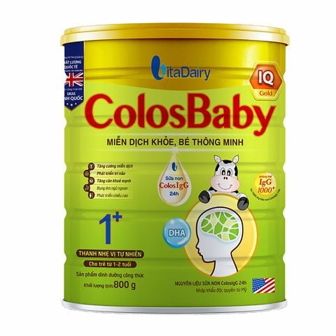 Sữa bột ColosBaby IQ Gold 1+ (sữa non) hương vani 800g (1 - 2 tuổi)