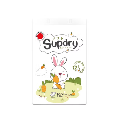 Tã dán Supdry Trắng size S 72 miếng (cho bé 4-8kg)