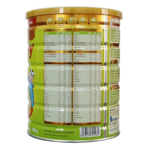 Sữa bột ColosBaby Gold 1+ vị thanh nhạt 800G (1-2 tuổi)