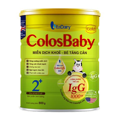 Sữa bột ColosBaby Gold 2+ (sữa non) hương vani 800g (từ 2 tuổi)