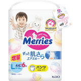 Tã quần Merries size L44+6 miếng (Dưới 9-14 kg)