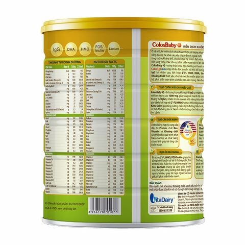 Sữa bột ColosBaby IQ Gold 2+ (sữa non) hương vani 800g (từ 2 tuổi)
