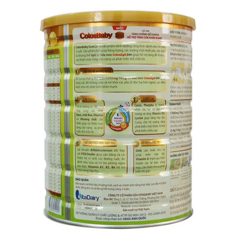 Sữa bột ColosBaby Gold 2+ vị thanh nhạt 800G (từ 2 tuổi)