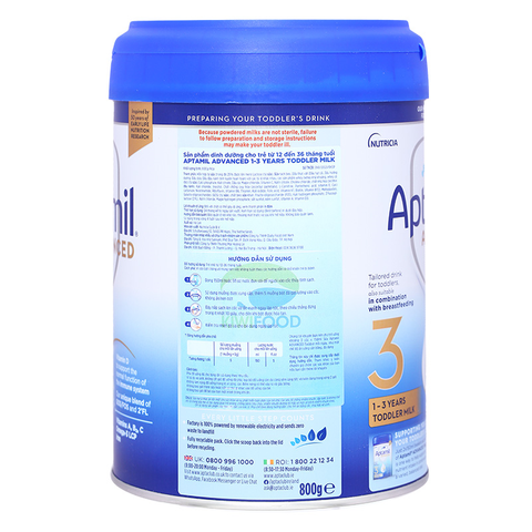 Sữa bột Aptamil Anh Advanced số 3 800g (1 - 3 tuổi)