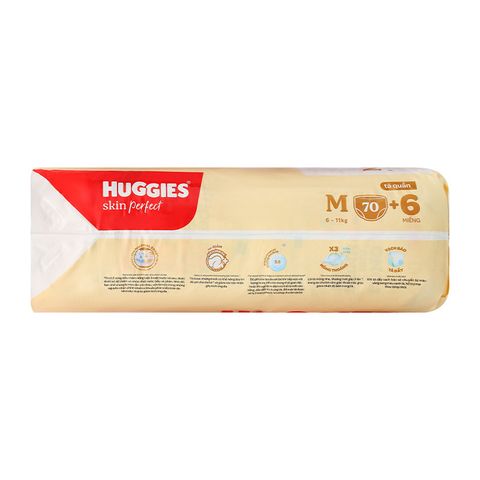Tã quần Huggies Skin Perfect size M 70 + 6 miếng (6 - 11 kg)