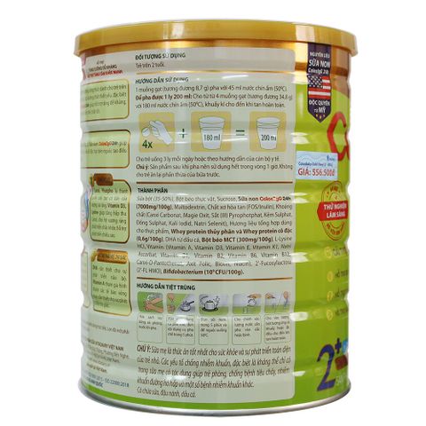 Sữa bột ColosBaby Gold 2+ vị thanh nhạt 800G (từ 2 tuổi)