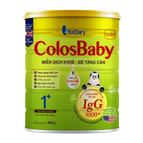 Sữa bột ColosBaby Gold 1+ (sữa non) hương vani 800g (1 - 2 tuổi)