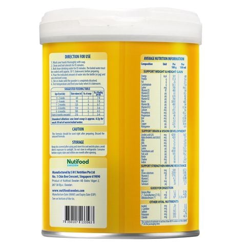 Sữa bột Nutifood GrowPlus+ Colos Immunel 0+ 800g hương vani 800g (0-12 tháng)