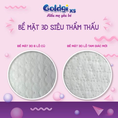 Tã quần GOLDGI X5 size M 54 miếng (cho bé từ 6-11kg)