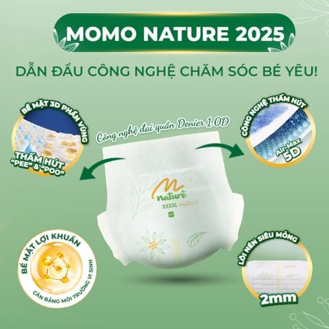 Tã dán Momo Diamond Nature size M 52 miếng (cho bé từ 6-11kg)
