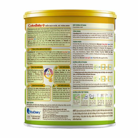 Sữa bột ColosBaby IQ Gold 2+ (sữa non) hương vani 800g (từ 2 tuổi)