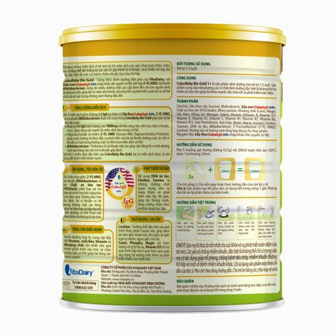 Sữa bột ColosBaby Bio Gold 1+ (sữa non) hương vani 800g (1-2 tuổi)