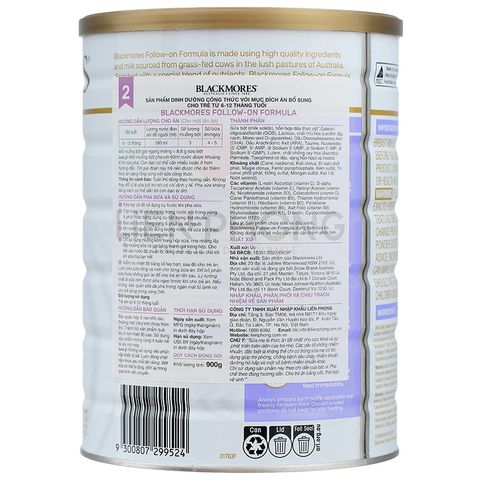 Sữa bột Blackmores Follow-on Formula số 2 hương vani 900g (6 - 12 tháng)