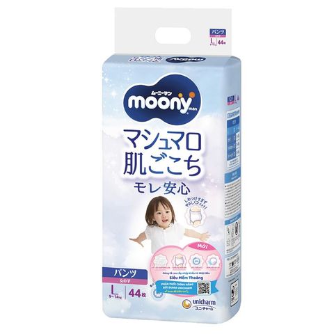 Tã quần cho bé gái Moony man size L 44 miếng (9 - 14 kg)