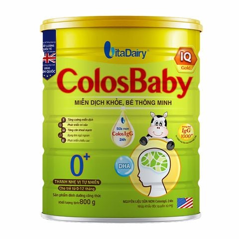 Sữa bột ColosBaby IQ Gold 0+ (sữa non) hương vani 800g (0 - 12 tháng)