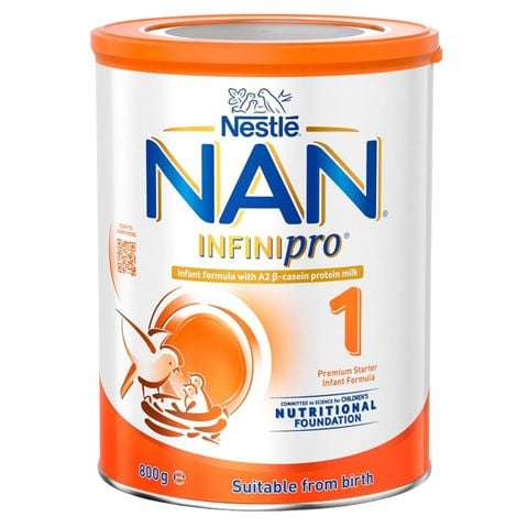Sữa bột NAN InfiniPro A2 số 1 (đạm quý A2) 800g (0 - 12 tháng)