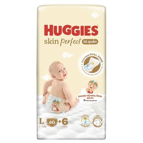 Tã quần Huggies Skin Perfect size L 60 + 6 miếng (9 - 14 kg)