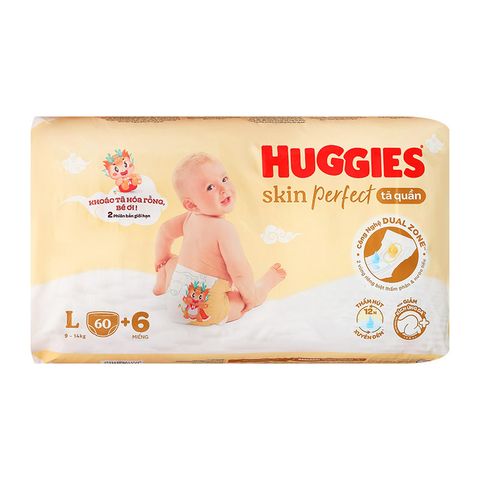Tã quần Huggies Skin Perfect size L 60 + 6 miếng (9 - 14 kg)