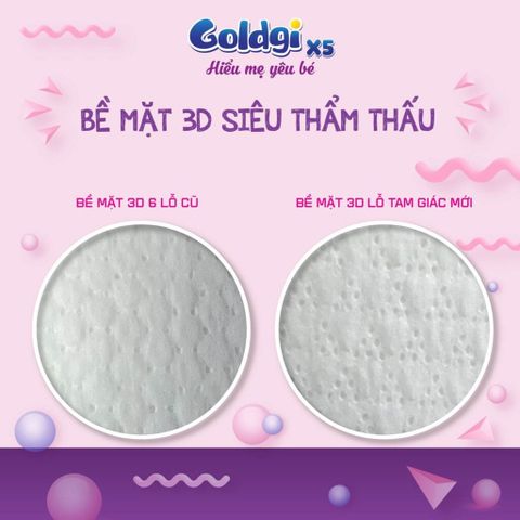 Tã dán GOLDGI X5 size S 76 miếng (cho bé từ 4-8kg)