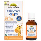 Vitamin D3 + K2 Nature's Way Kids Smart Drops Organic nhập khẩu từ Úc cho bé từ 0 tháng tuổi hộp 11ml