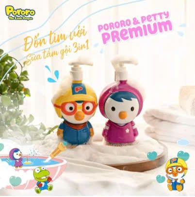 Sữa tắm, gội, xả cho bé 3in1 Pororo 380g