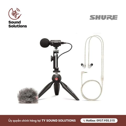  BỘ COMBO CHÍNH HÃNG - MICRO SHURE MV88+ KÈM TAI NGHE SHURE SE215 VÀ CHÂN TRIPOD 