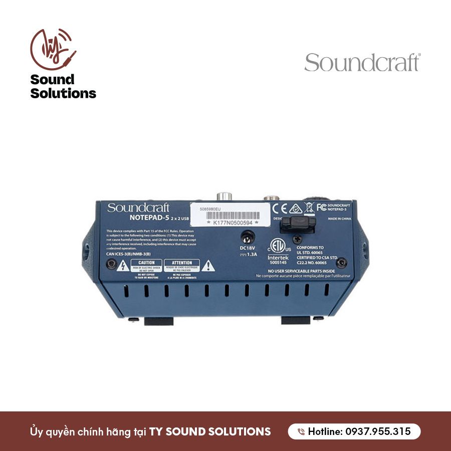 BÀN MIXER ANALOG CHÍNH HÃNG - SOUNDCRAFT NOTEPAD-5