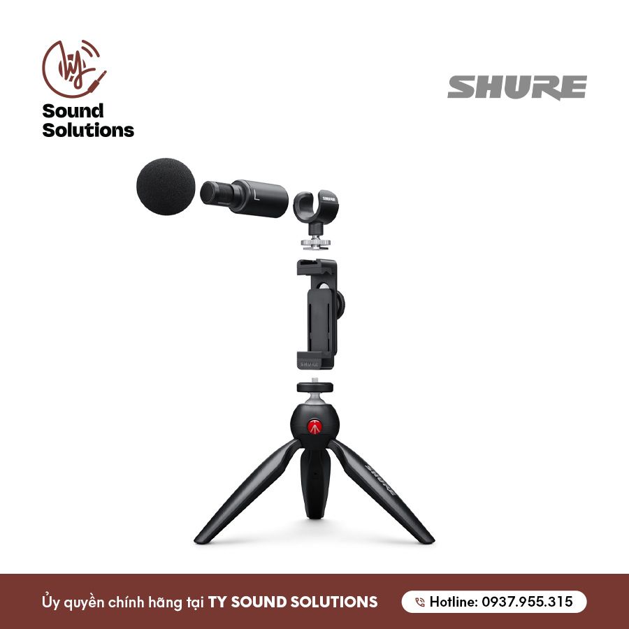 MICRO THU ÂM CHUYÊN NGHIỆP CHÍNH HÃNG - SHURE MV88+ KÈM VIDEO KIT + CHÂN TRIPOD ĐỂ BÀN
