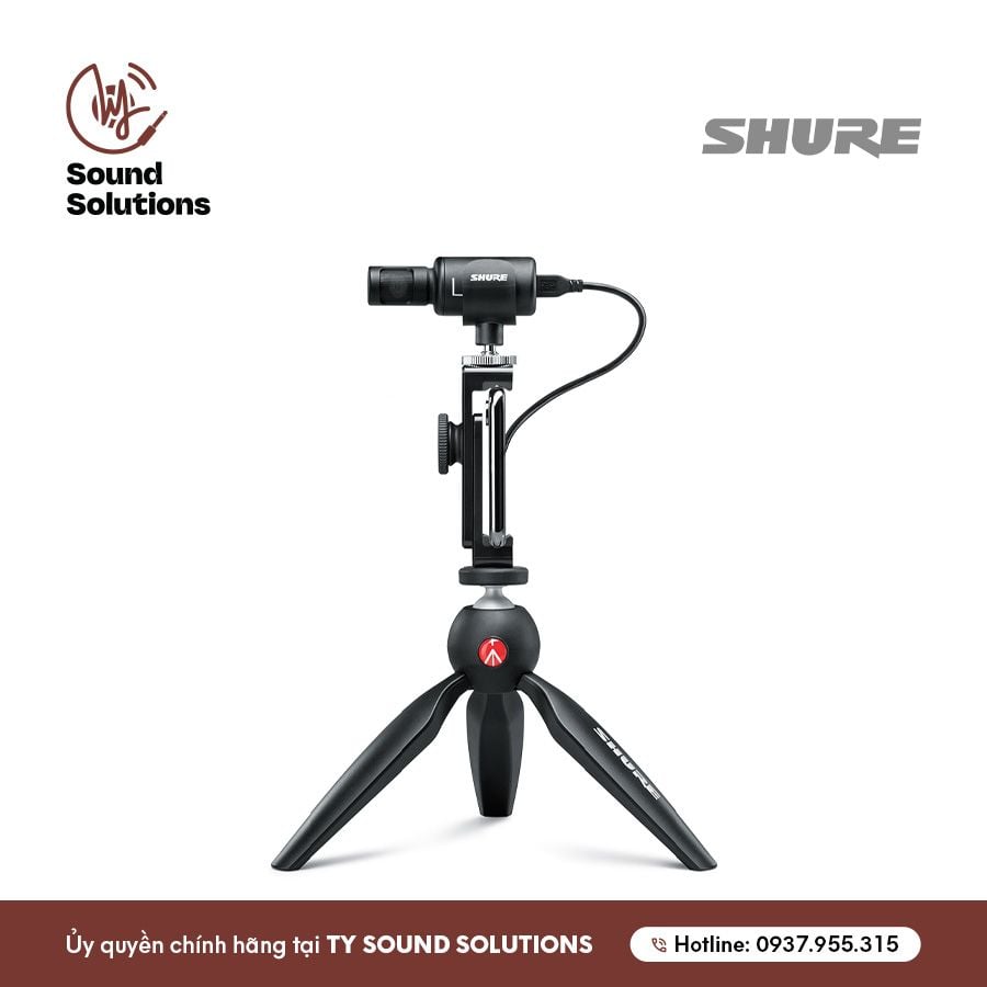MICRO THU ÂM CHUYÊN NGHIỆP CHÍNH HÃNG - SHURE MV88+ KÈM VIDEO KIT + CHÂN TRIPOD ĐỂ BÀN