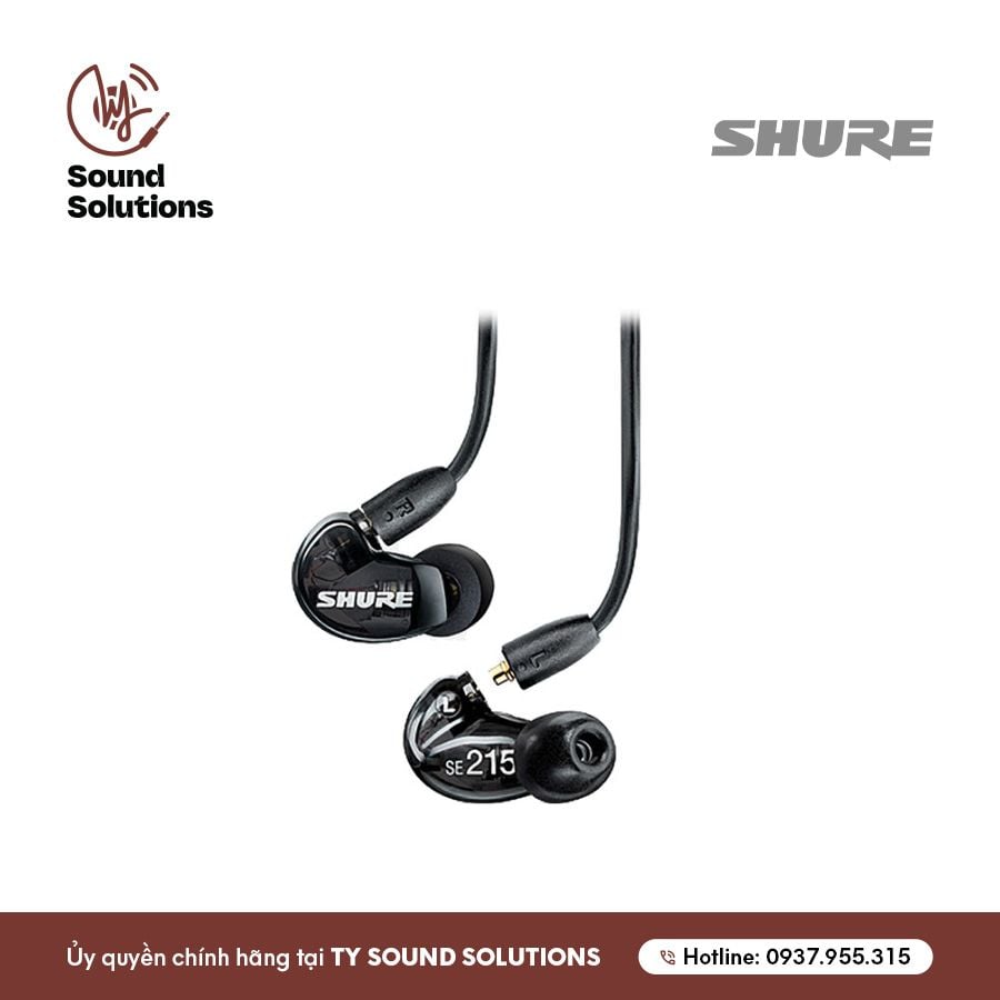 TAI NGHE INEAR CHÍNH HÃNG CÓ DÂY - SHURE SE215 PRO MÀU ĐEN